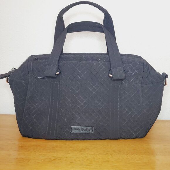 Vera Bradley Handbags - Vera Bradley Black Quilted Purse Medium Cosmetic Bag Travel Makeup Case